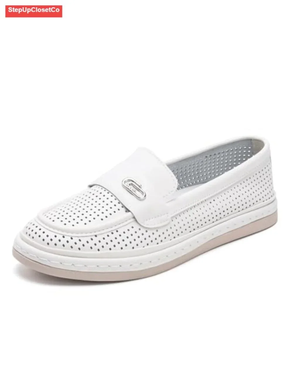 Breathable Perforated Slip-On Sneakers Lightweight Casual Walking Shoes